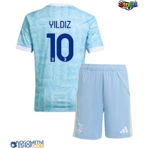 Otroški Nogometni dresi Juventus Kenan Yildiz #10 Gostujoči 2025-26 Kratek Rokav (+ Kratke hlače)